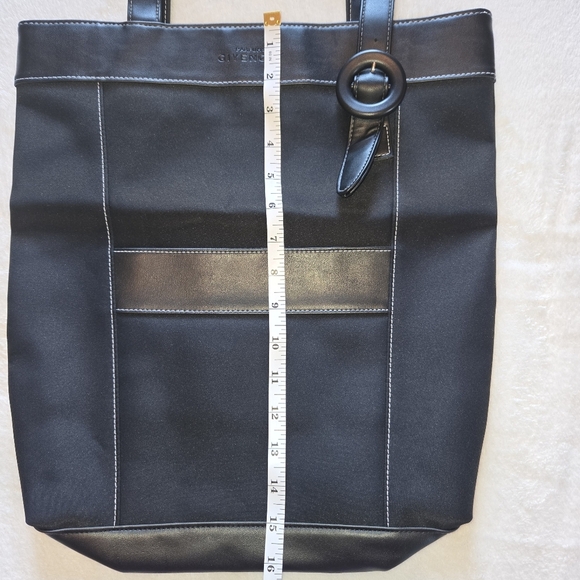 GIVENCHY Parfums Nylon Tote Bag Faux Leather Straps Striped Interior NWOT - Picture 11 of 12